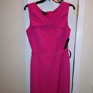 Jones New York pink sleeveless belted sheath dress